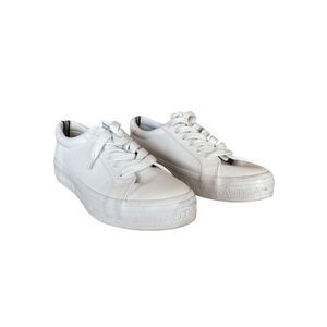 Nautica Womens White Solid Lace Up Round Toe Aelisa Platform Sneakers Size 9